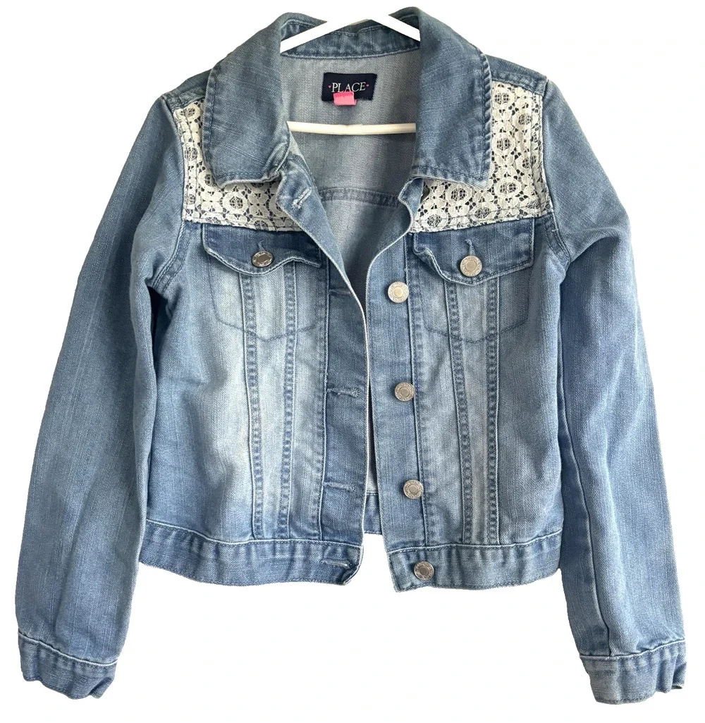 Children's Place Denim Jacket Kids Size M 7/8 long sleeve